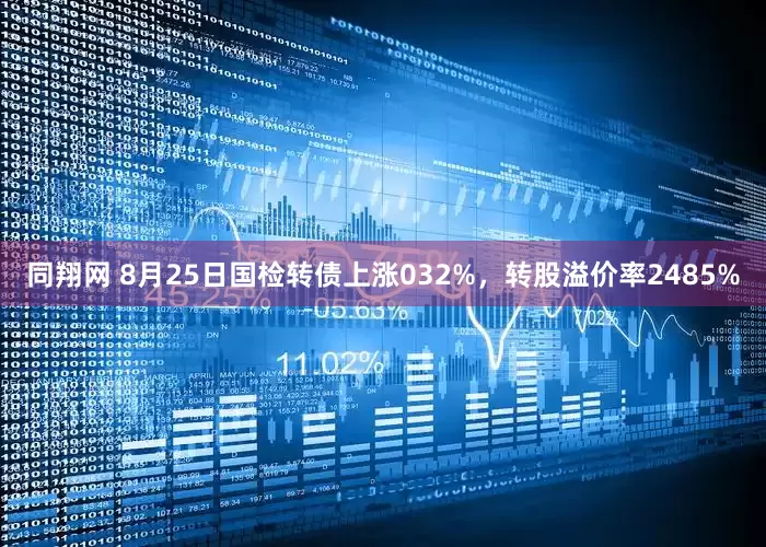 同翔网 8月25日国检转债上涨032%,转股溢价率2485%